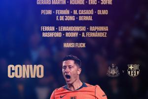 巴萨欧冠战纽卡名单：亚马尔伤缺！莱万领衔 德容复出 拉师傅在列