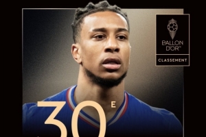 上赛季55场20球23助攻，金球奖第30名：奥利塞